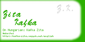 zita kafka business card